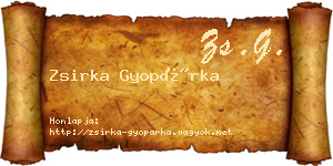 Zsirka Gyopárka névjegykártya